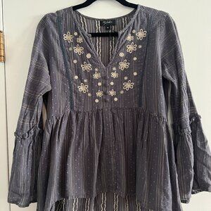 RD & KoKO Boho Top with Flared Sleeves